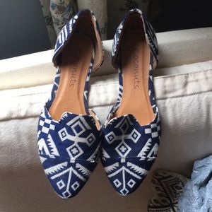 Blue and white flats